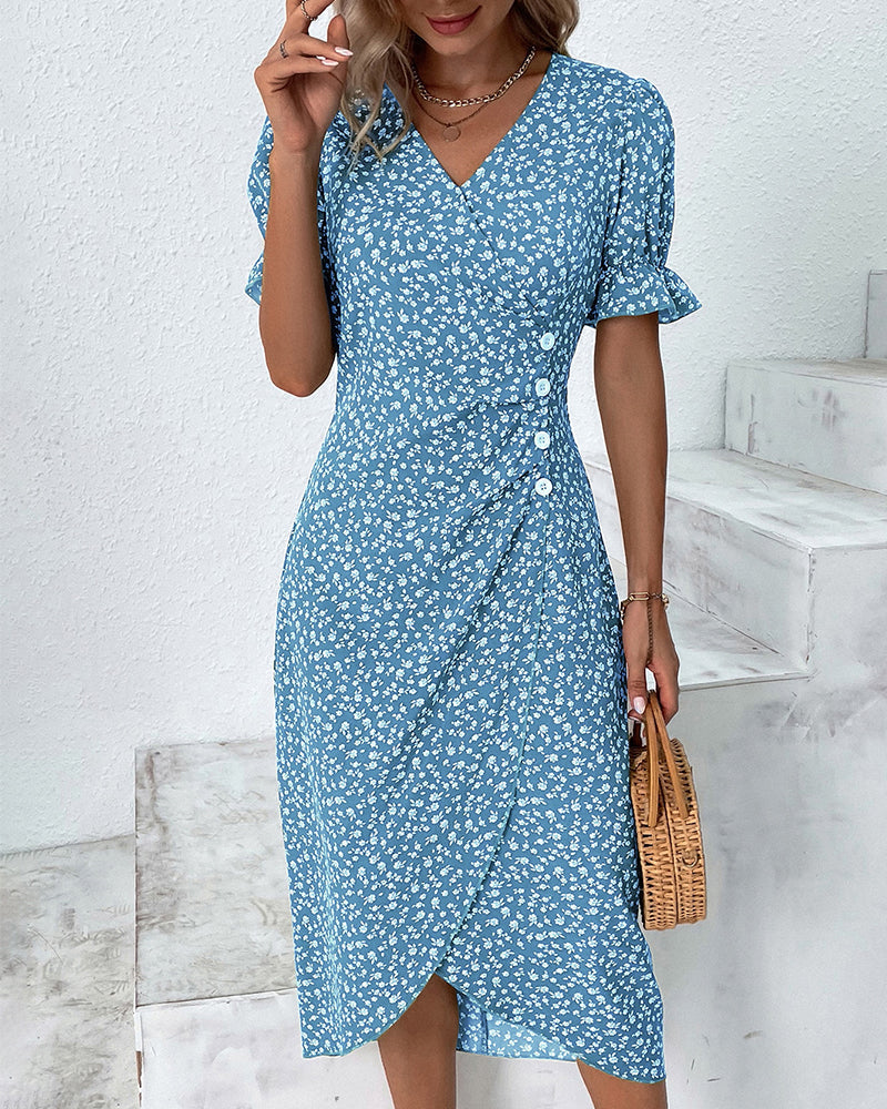 Sophie | Elegante en Comfortabele Midi Jurk met Bloemenprint
