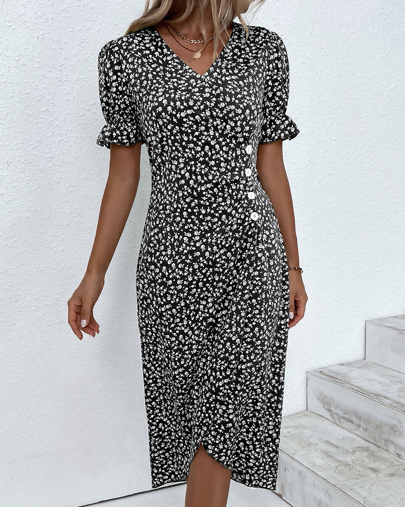 Sophie | Elegante en Comfortabele Midi Jurk met Bloemenprint