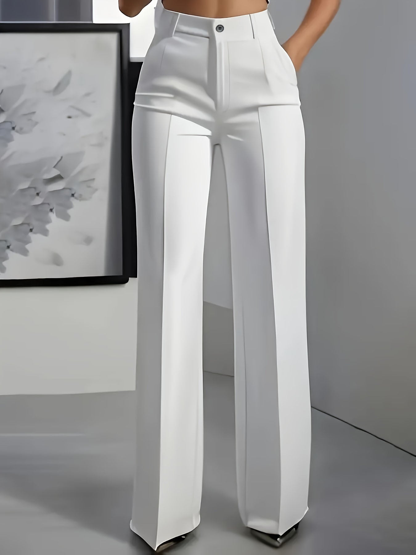 Dames hoge taille broek met elastische taille