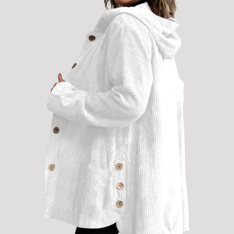 Adriana | Casual velvet hoodie jacket voor het herfstseizoen