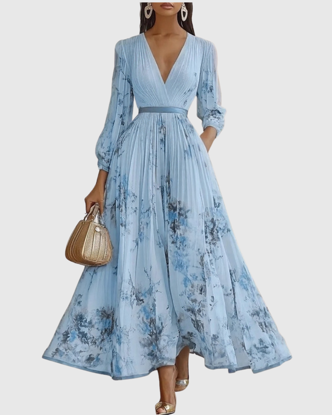 Siena™ | Elegante Plissé Maxi Jurk