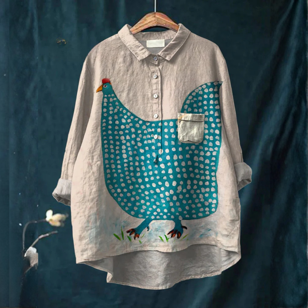 Noemi – Linnen shirt met print