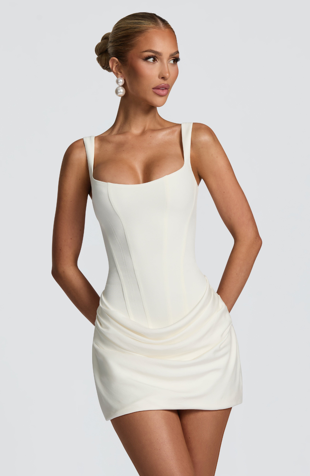 MINI JURK CORSET DRAPEERD
