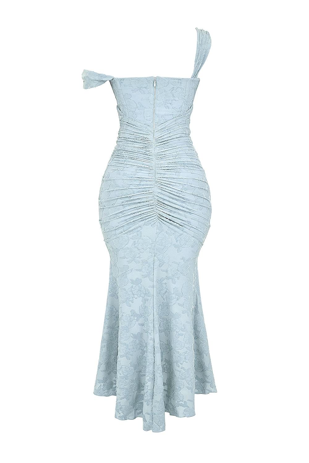 Elora™ | Maxi Jurk met Blauwe Bloemenprint
