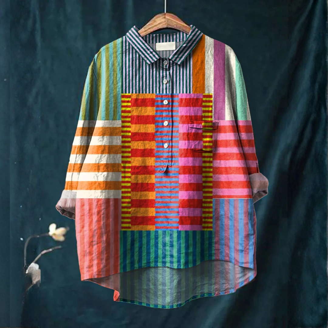 Fiorella – Linnen blouse met print