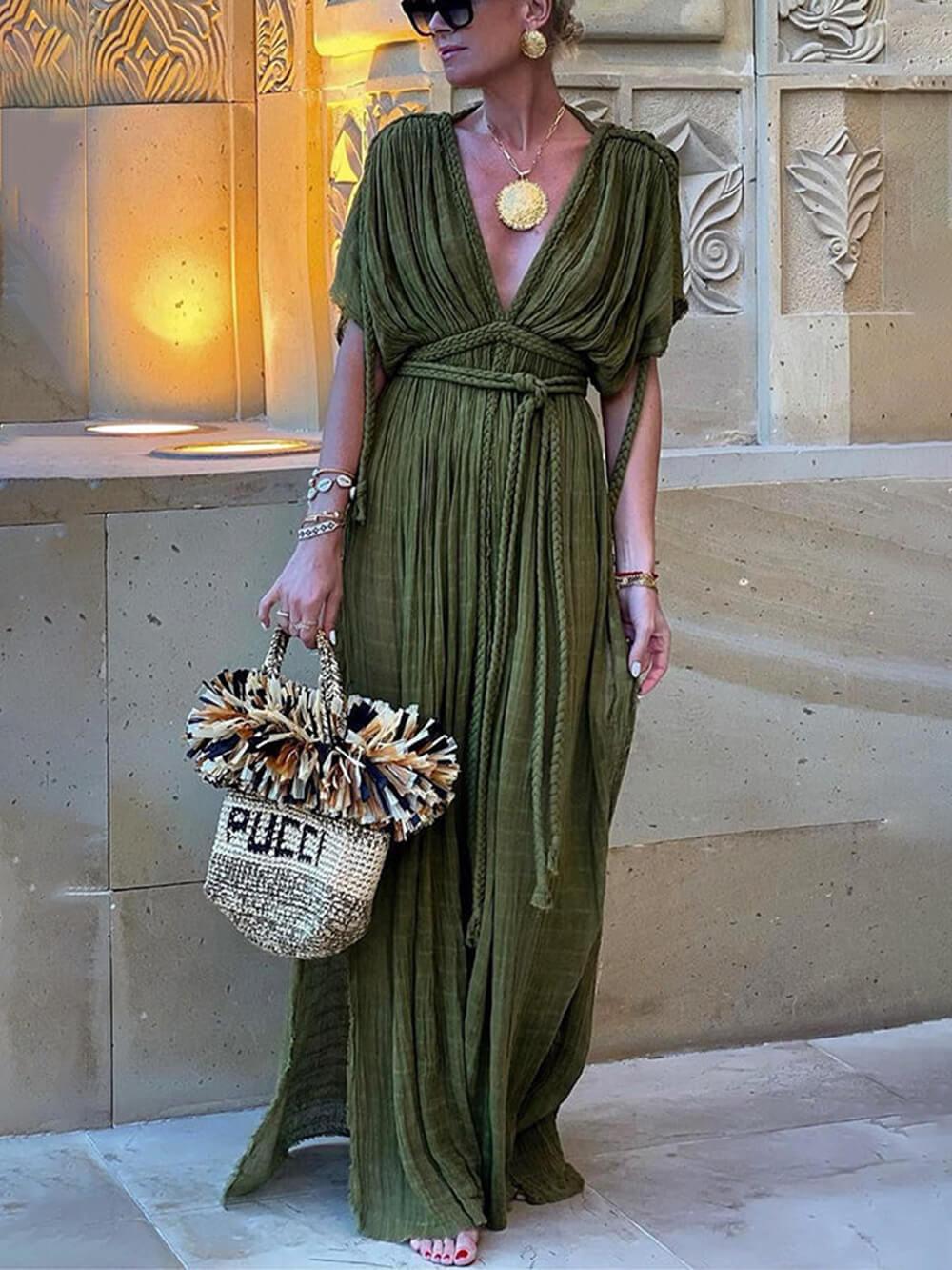 Léonie™ | Maxi Jurk met Kimono Detail