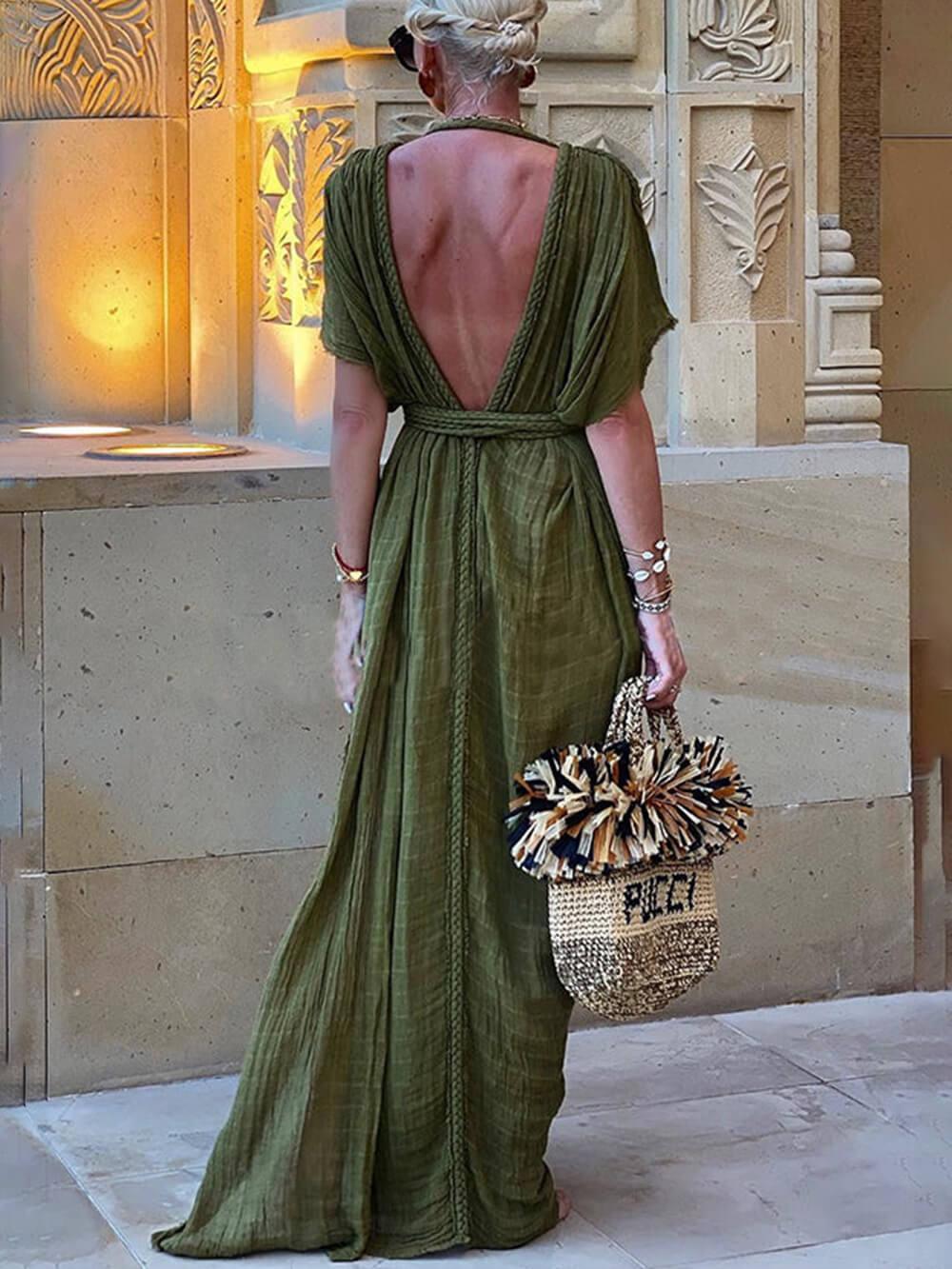 Léonie™ | Maxi Jurk met Kimono Detail