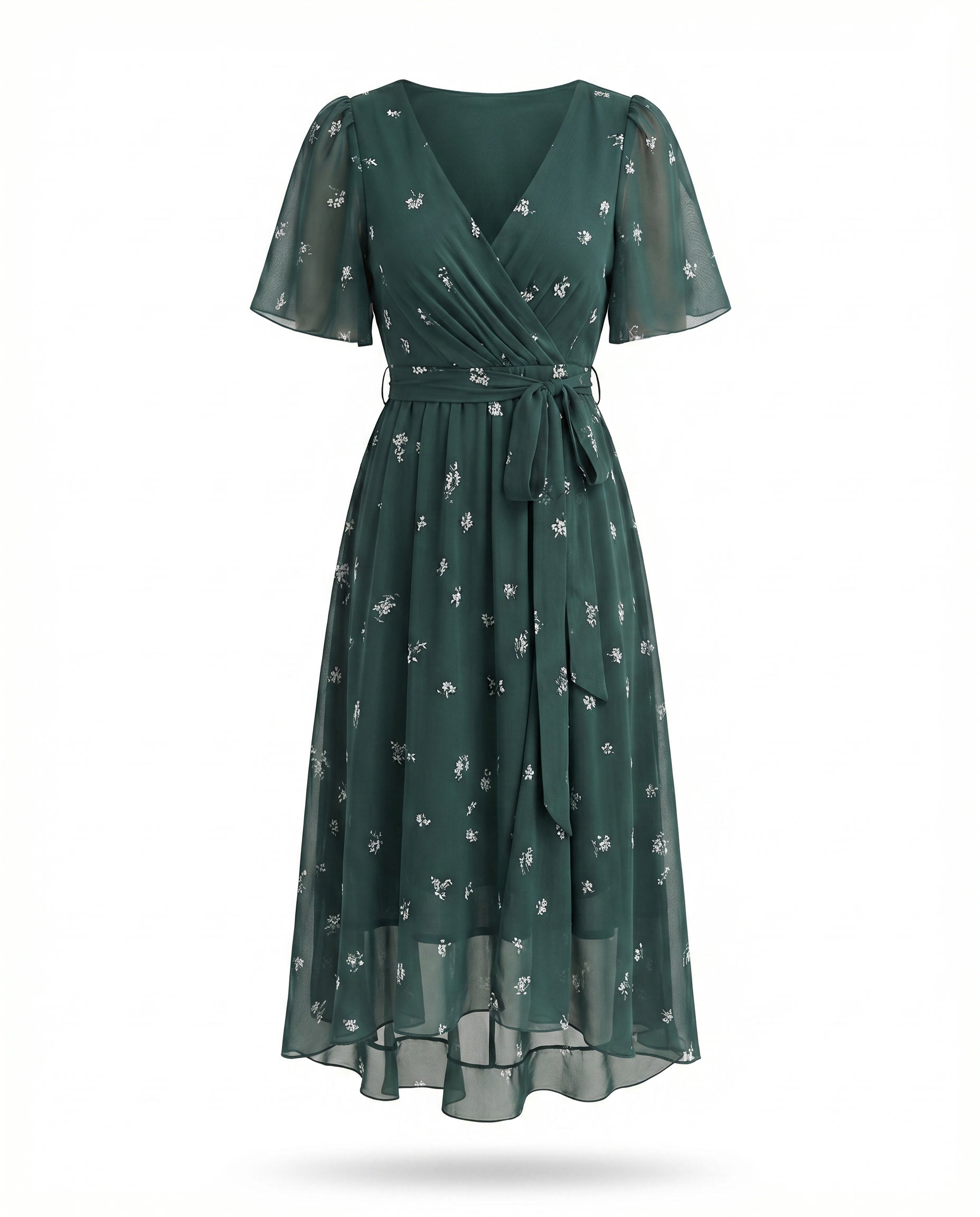 Naomie | Zomerjurk met V-hals en asymmetrische zoom