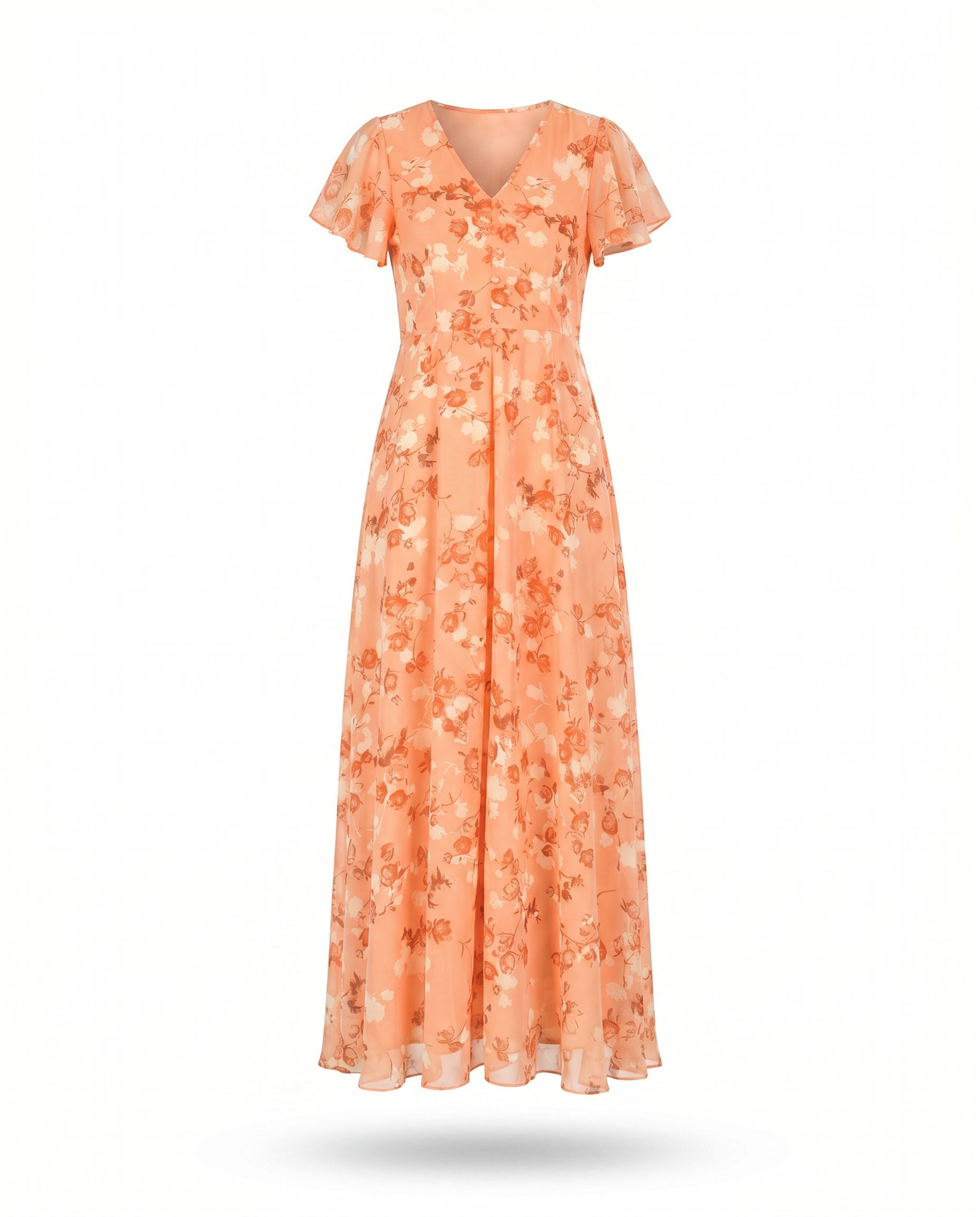 Floating Wrap | Maxi-overslagjurk met bloemenprint