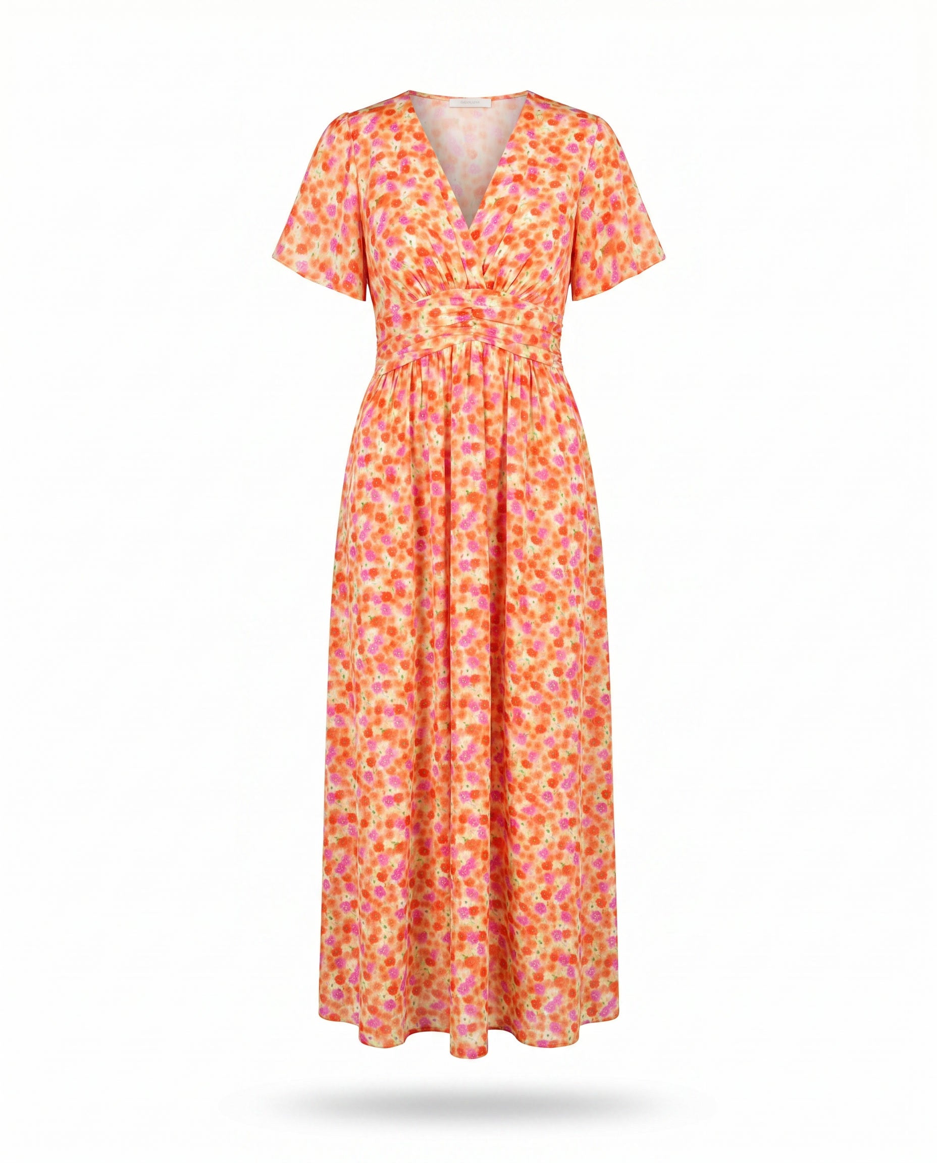 Elina | Lange vloeiende jurk met bloemenprint