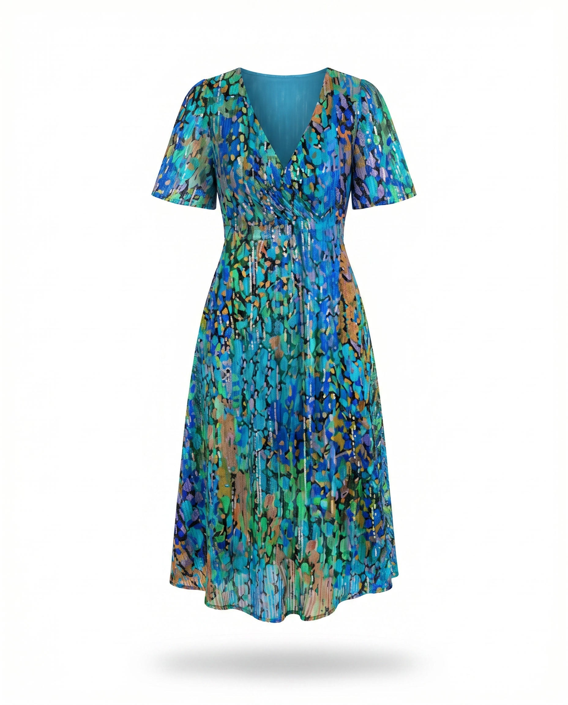 Naomie | Zomerjurk met V-hals en asymmetrische zoom