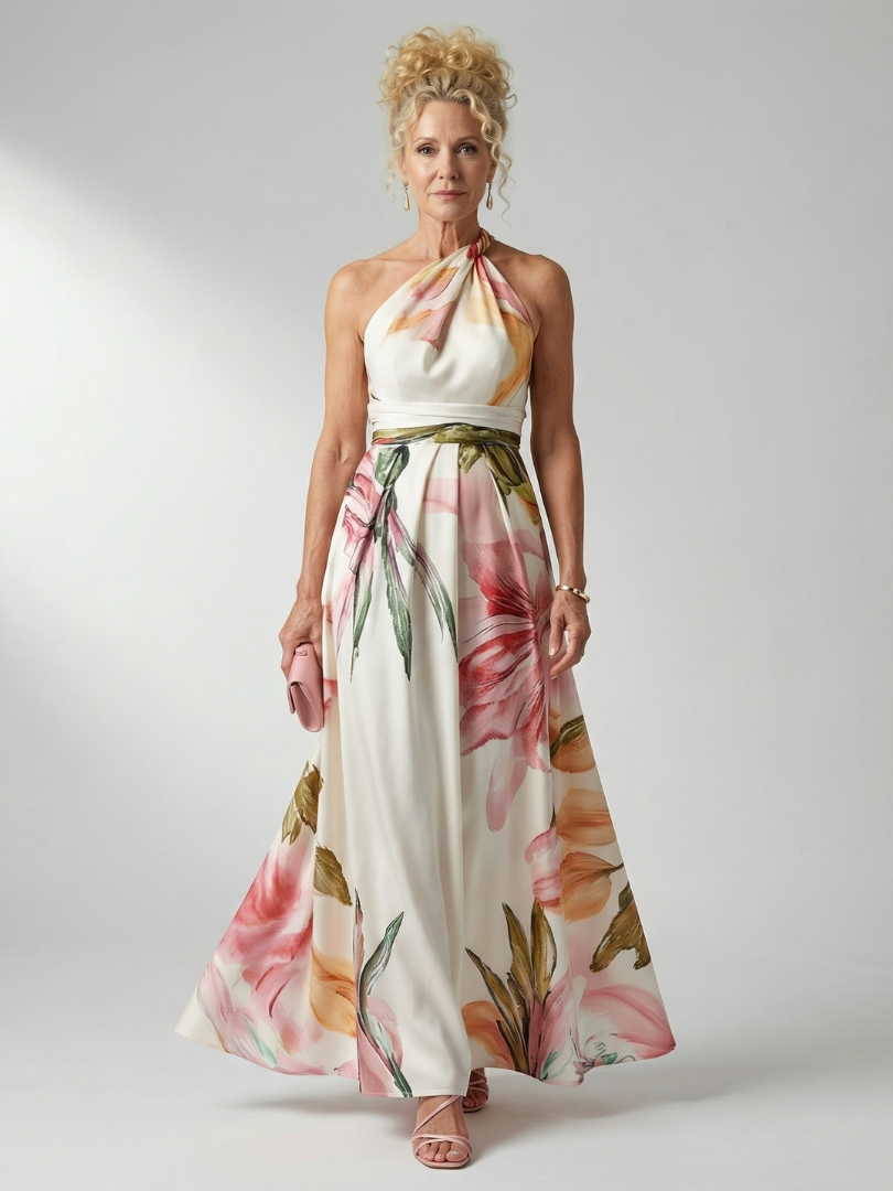 Amiel | Lichte maxi-jurk met bloemenprint