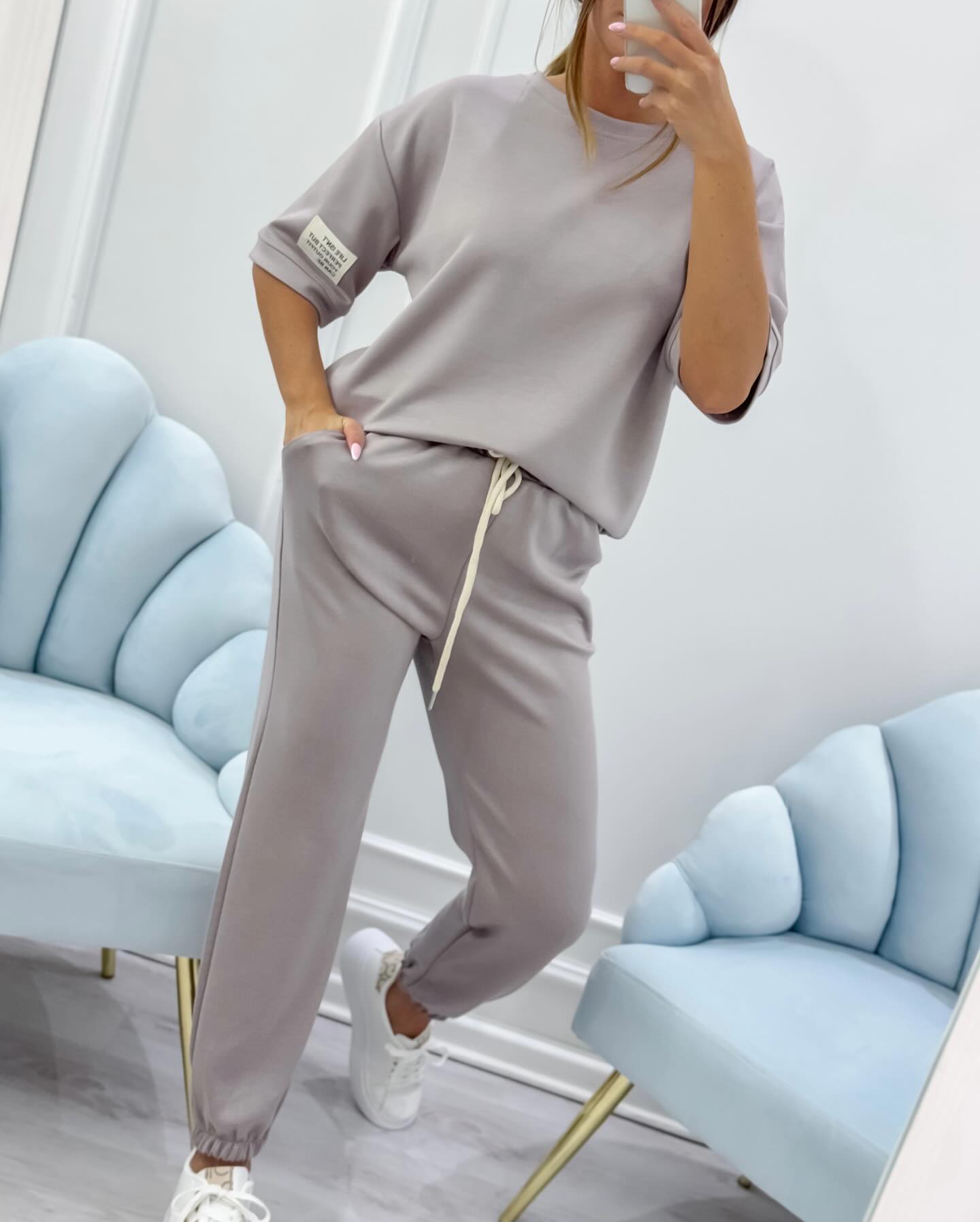 ⏳ Tijdelijke aanbieding! ⏰ Dames casual set met een effen top en broek