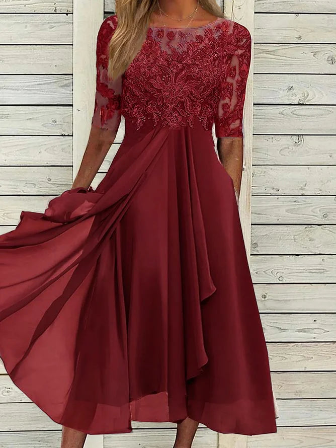 Puck™ | Elegante Midi-jurk van Kant