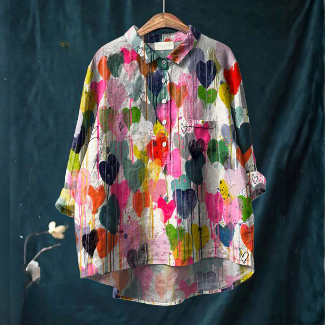 Carlotta – Linnen blouse met print