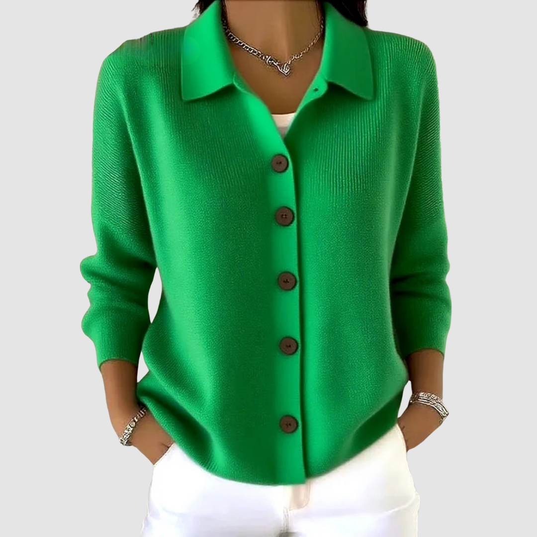 Joanna | Gebreide Cardigan met Knopen