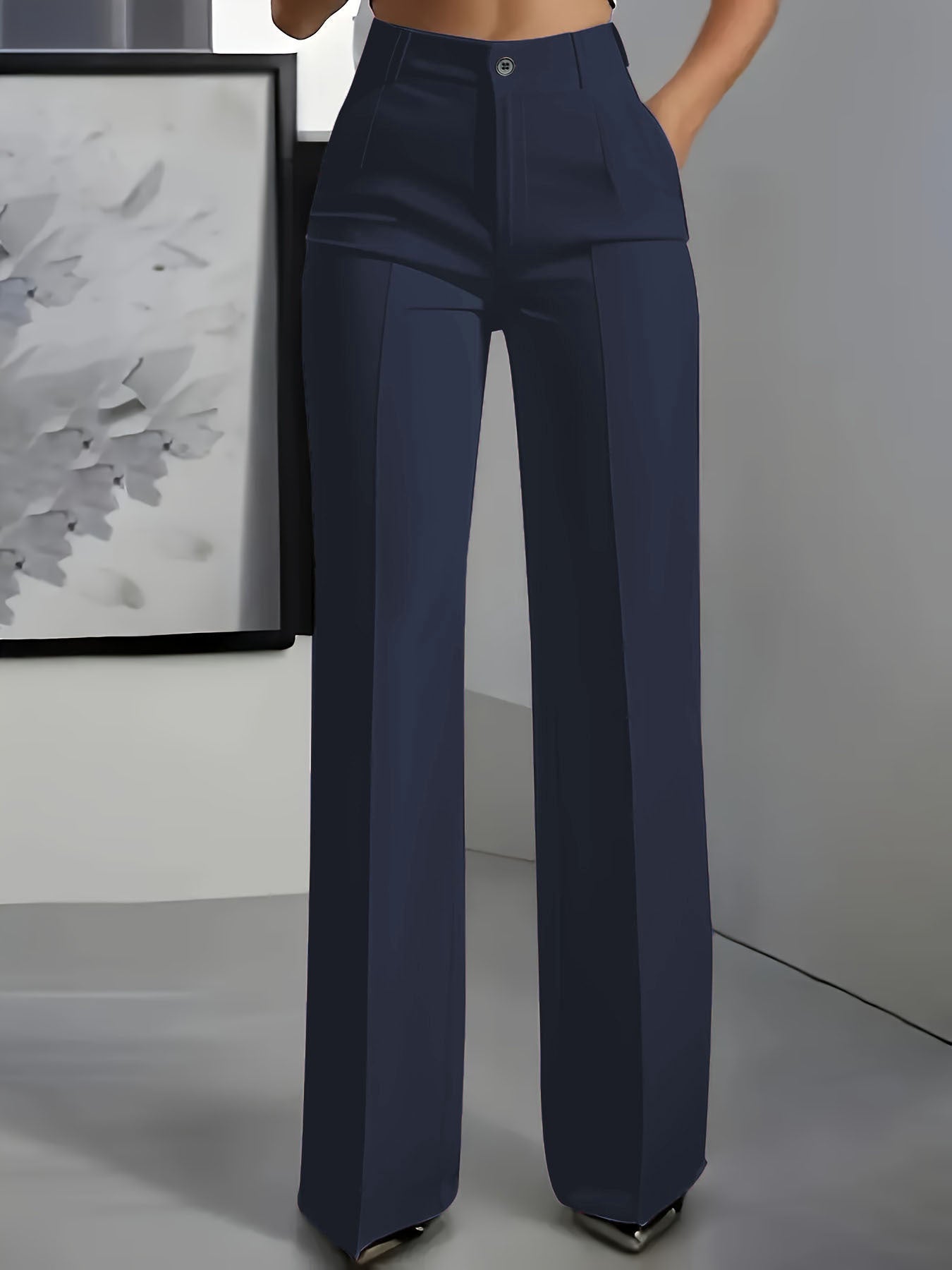 Dames hoge taille broek met elastische taille