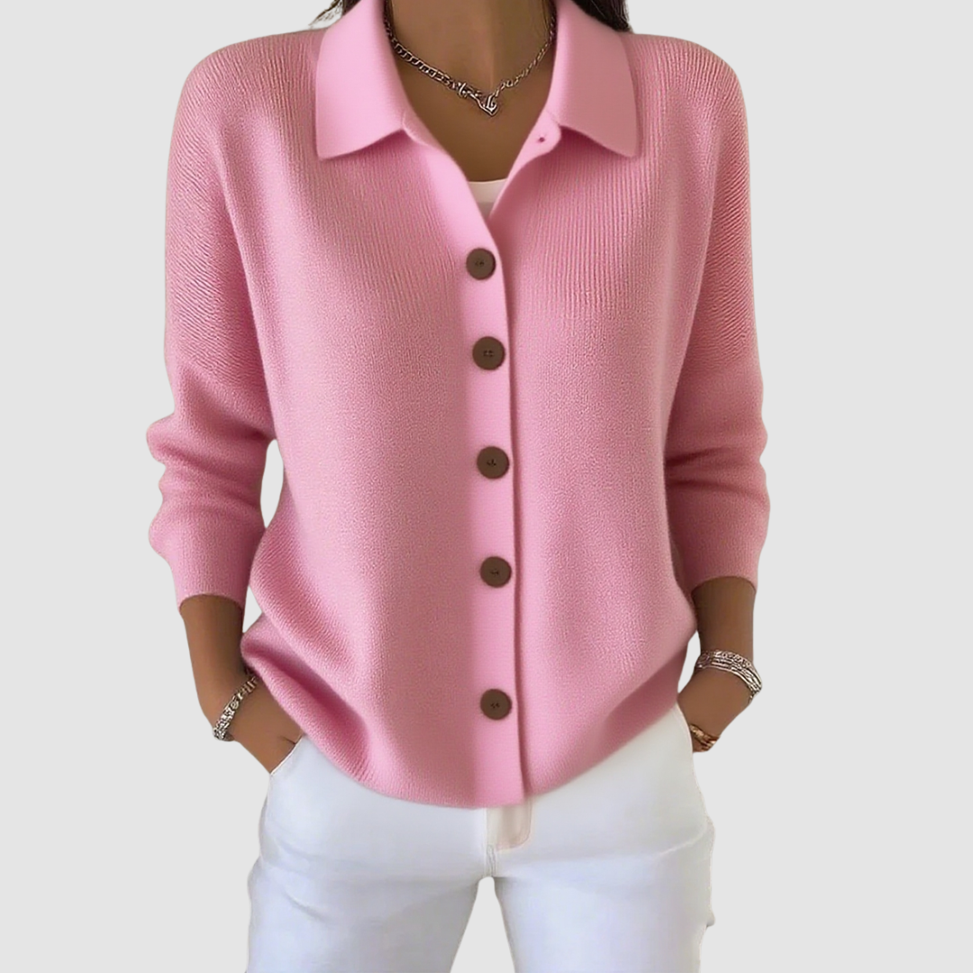 Joanna | Gebreide Cardigan met Knopen