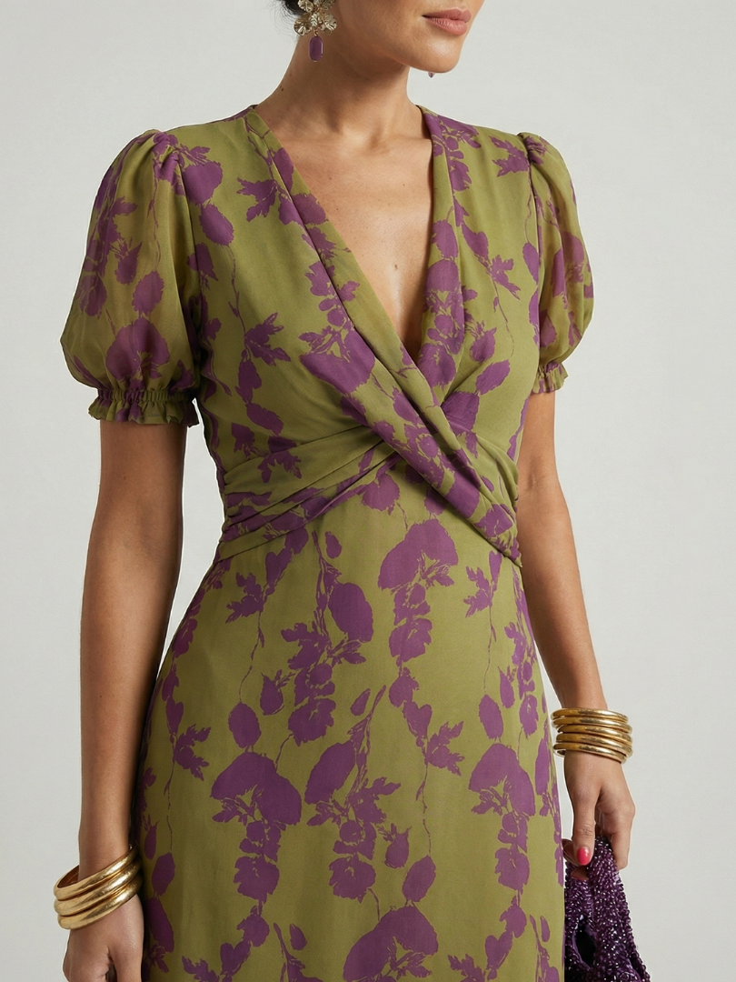 Virel | Soepele bloemen midi-jurk