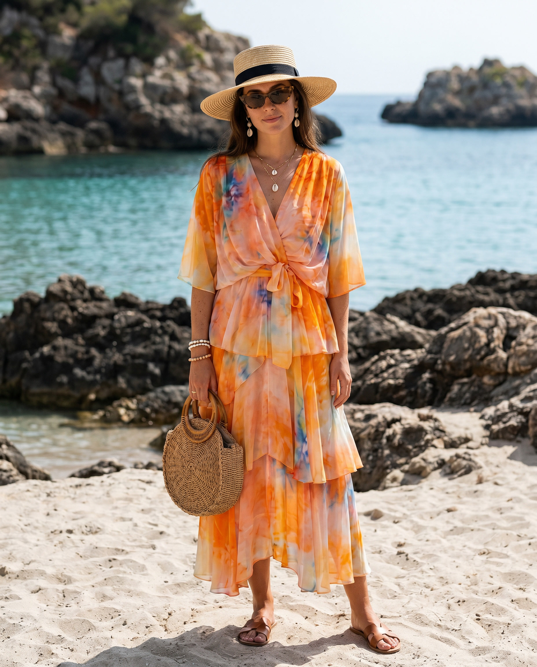 Soft Wrap | Luchtige overslagjurk met print