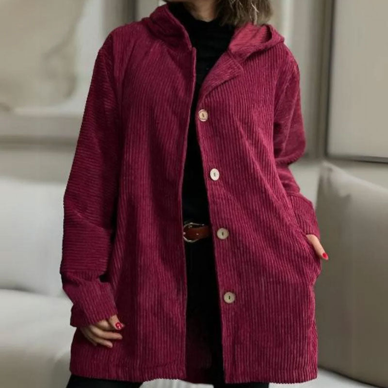 Adriana | Casual velvet hoodie jacket voor het herfstseizoen