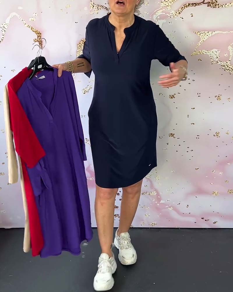 HANNE | ELEGANTE JURK MET V-HALS