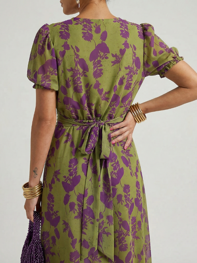 Virel | Soepele midi-jurk met bloemenprint