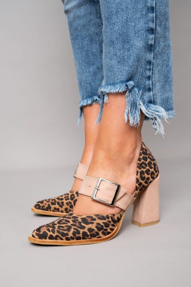 Avano™ | Elegante sandalen van leopardprint suède met stabiele hak en superieur comfort