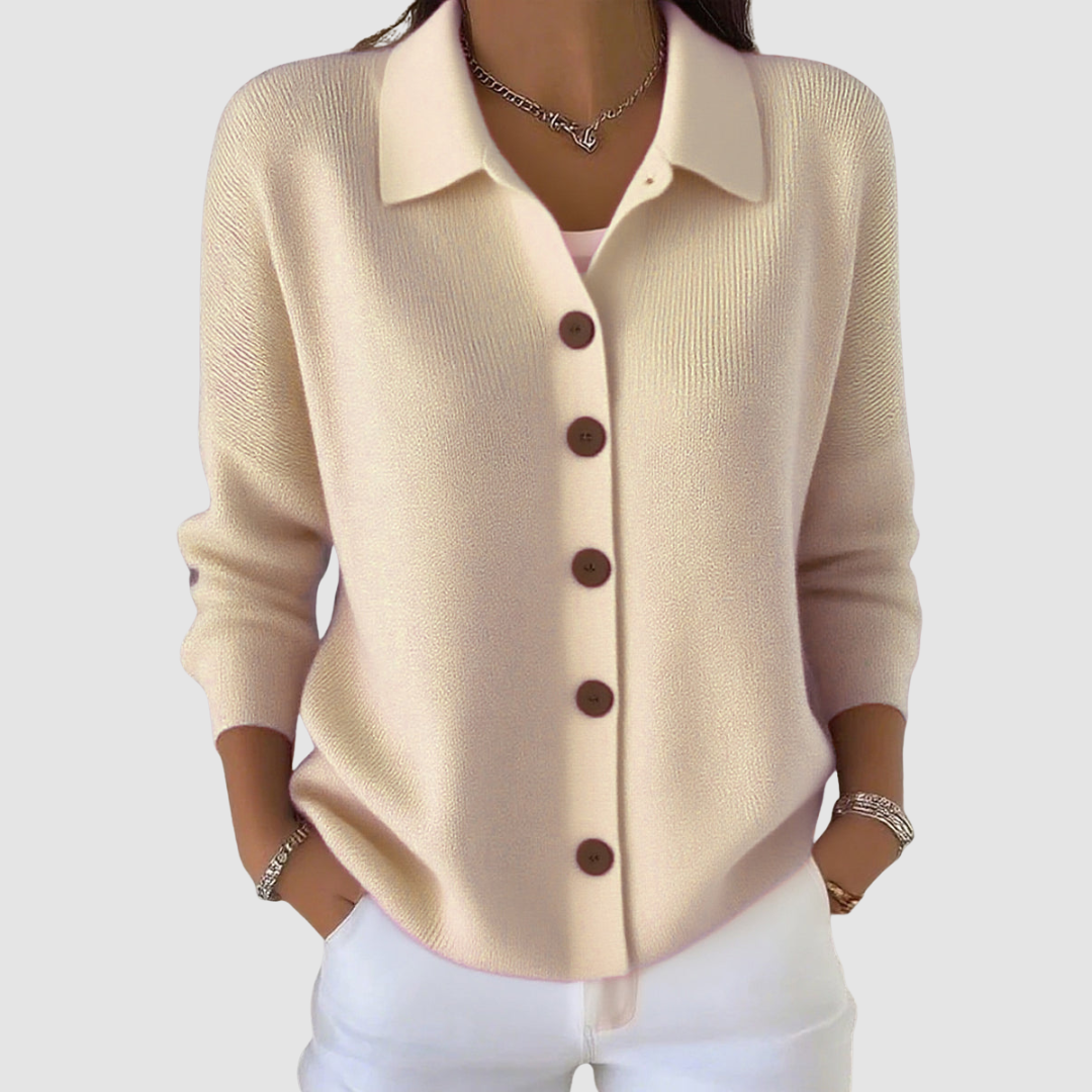 Joanna | Gebreide Cardigan met Knopen