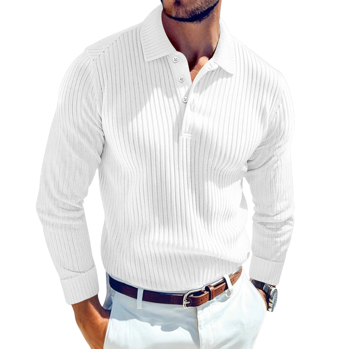 ADRIEN | RETRO POLO VAN LUXE BREIWERK MET RIBSTRUCTUUR