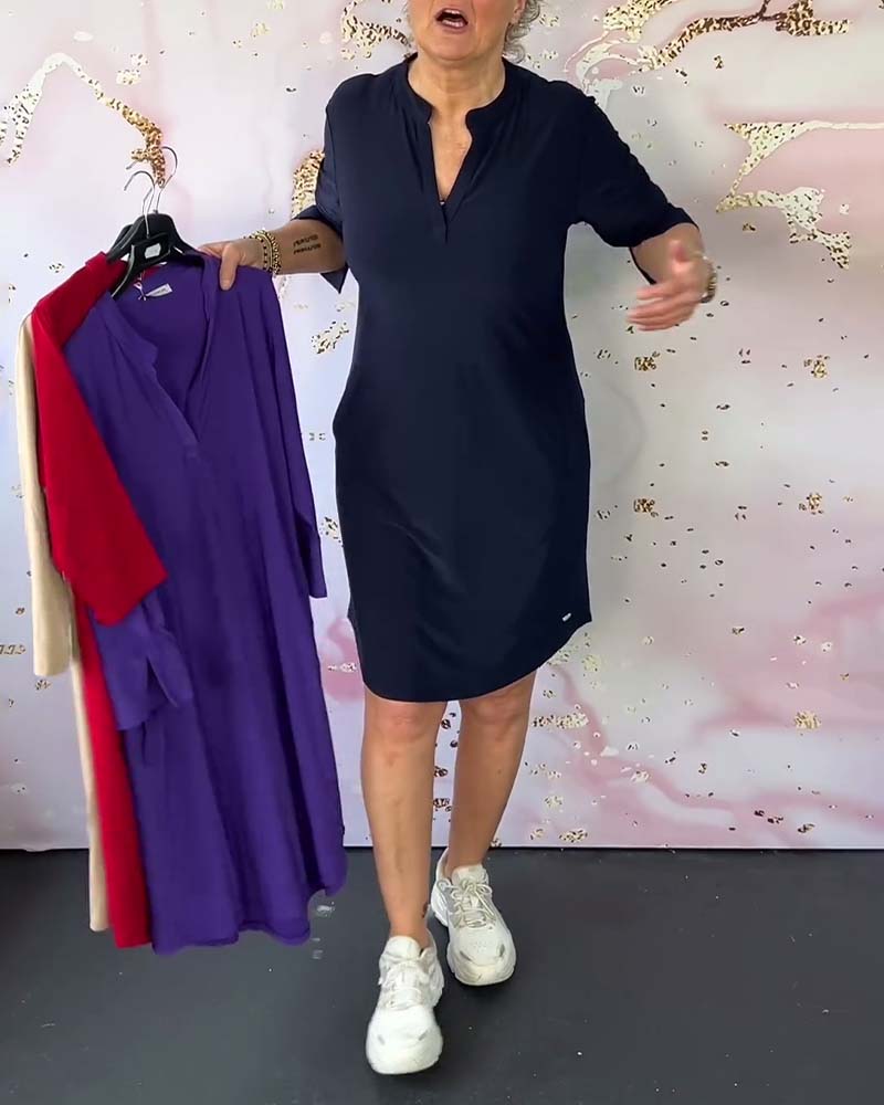 HANNE | ELEGANTE JURK MET V-HALS