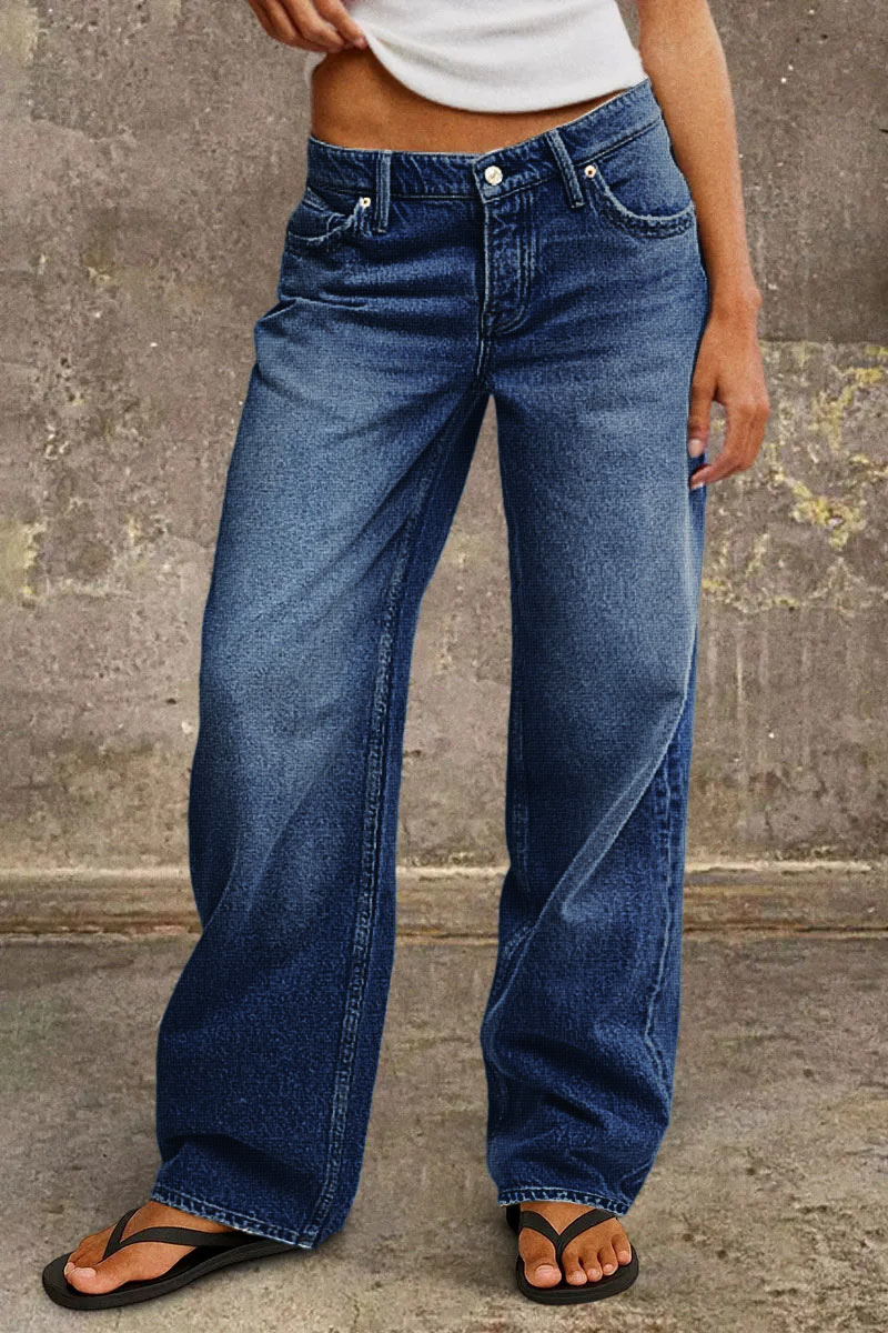 Denvara | Rechtaflopende Mid Rise Jeans