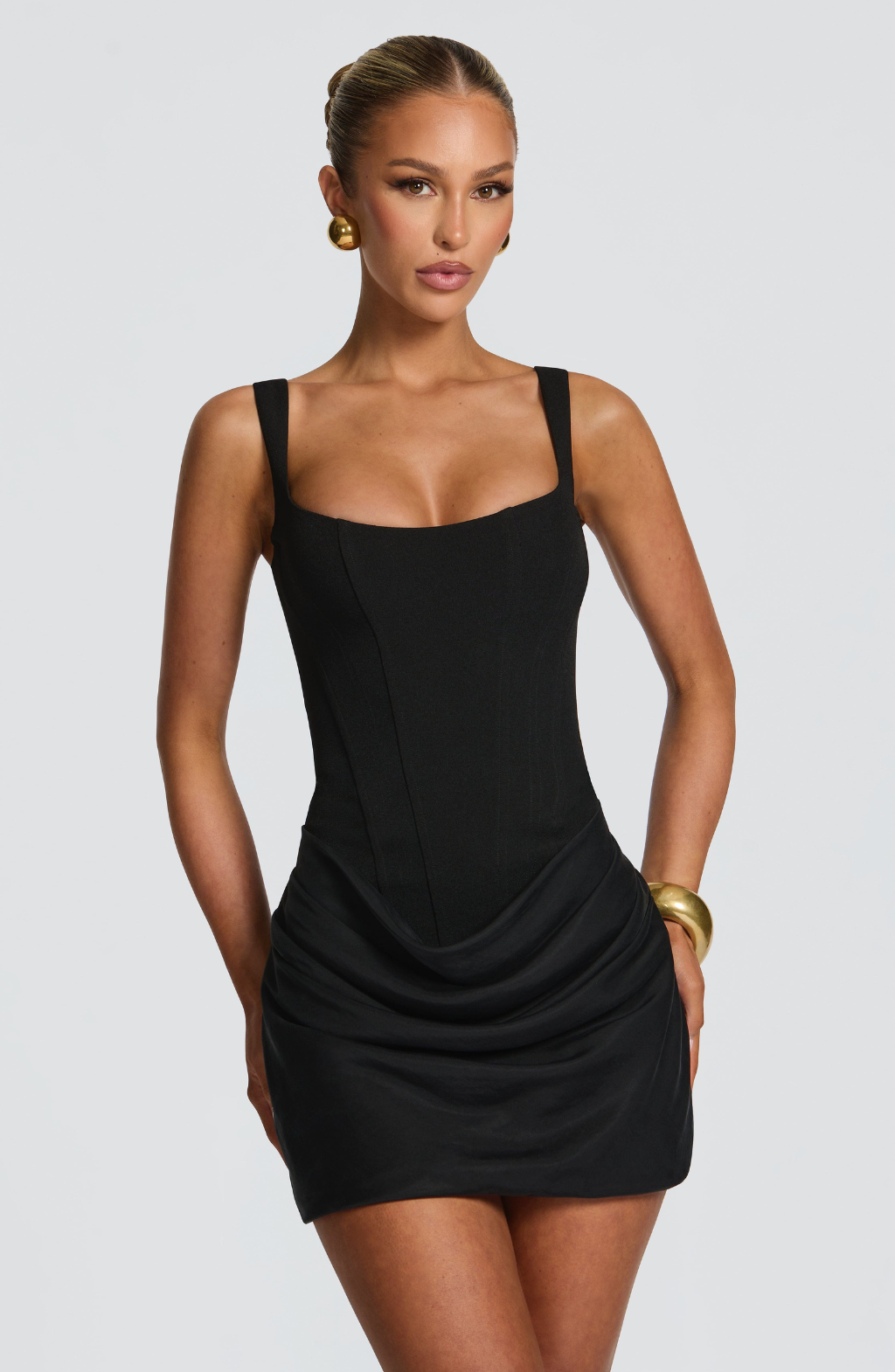 MINI JURK CORSET DRAPEERD