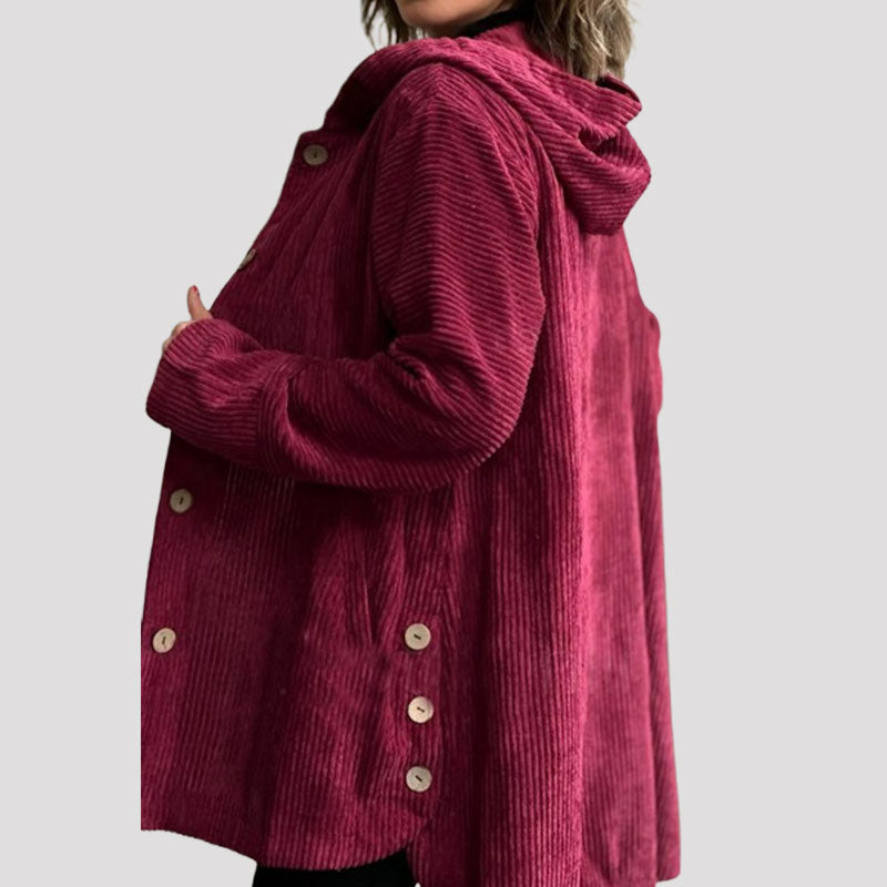 Adriana | Casual velvet hoodie jacket voor het herfstseizoen
