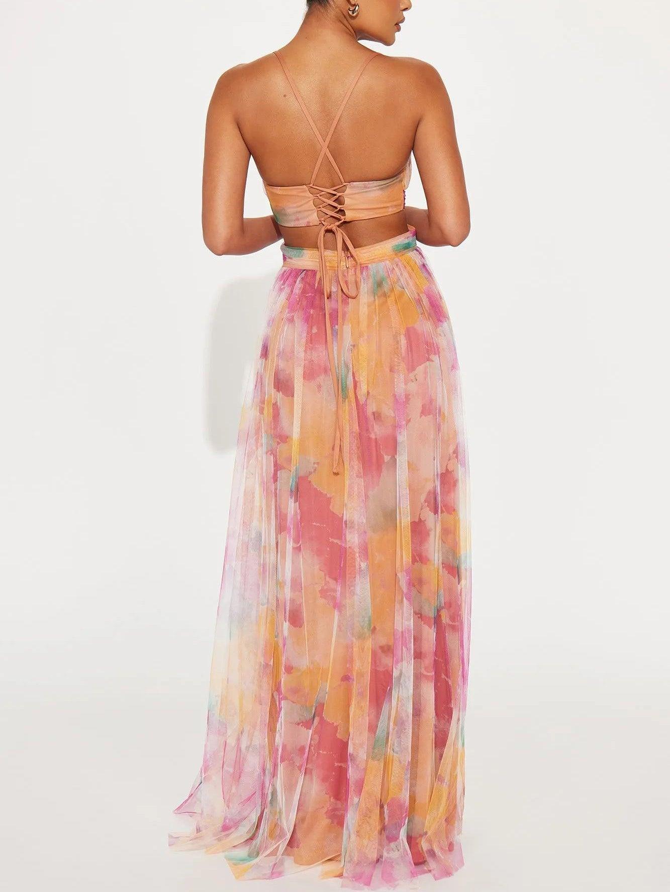 Rosalie™ | Maxi Jurk met Artistieke Bloemenprint