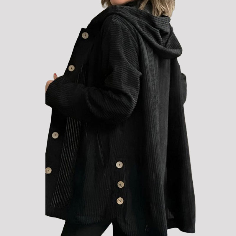 Adriana | Casual velvet hoodie jacket voor het herfstseizoen