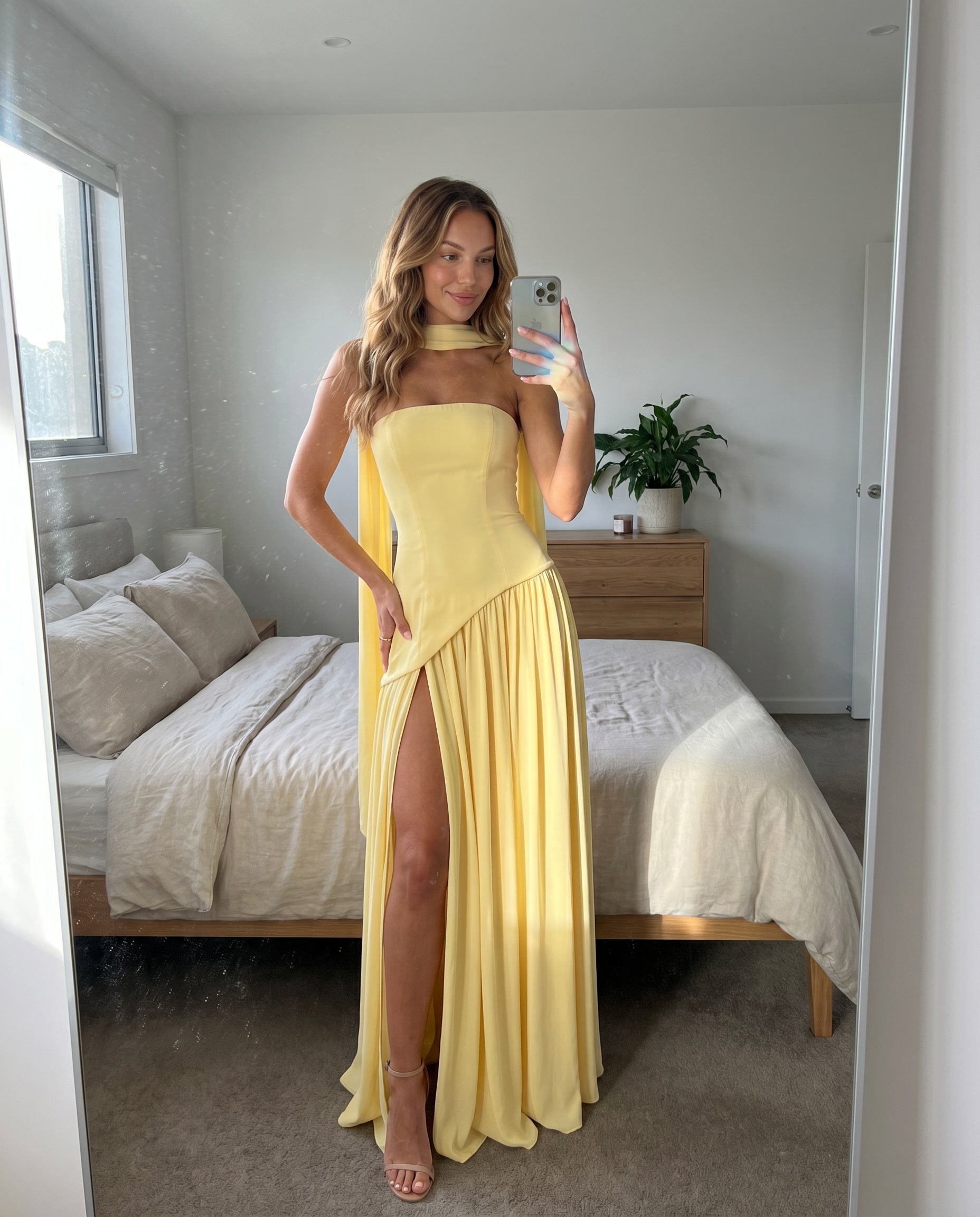 Cross Back | Bodycon maxi-jurk met open rug en split