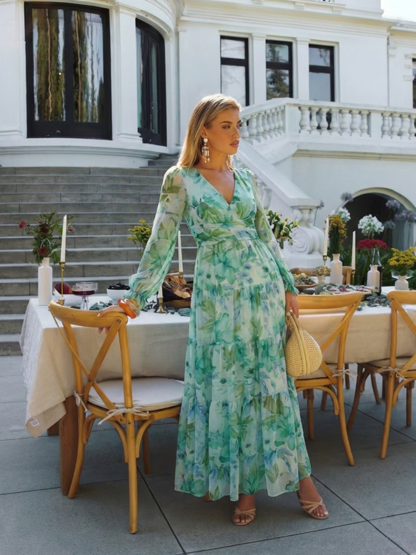 Althea | Maxi-jurk met lange mouwen