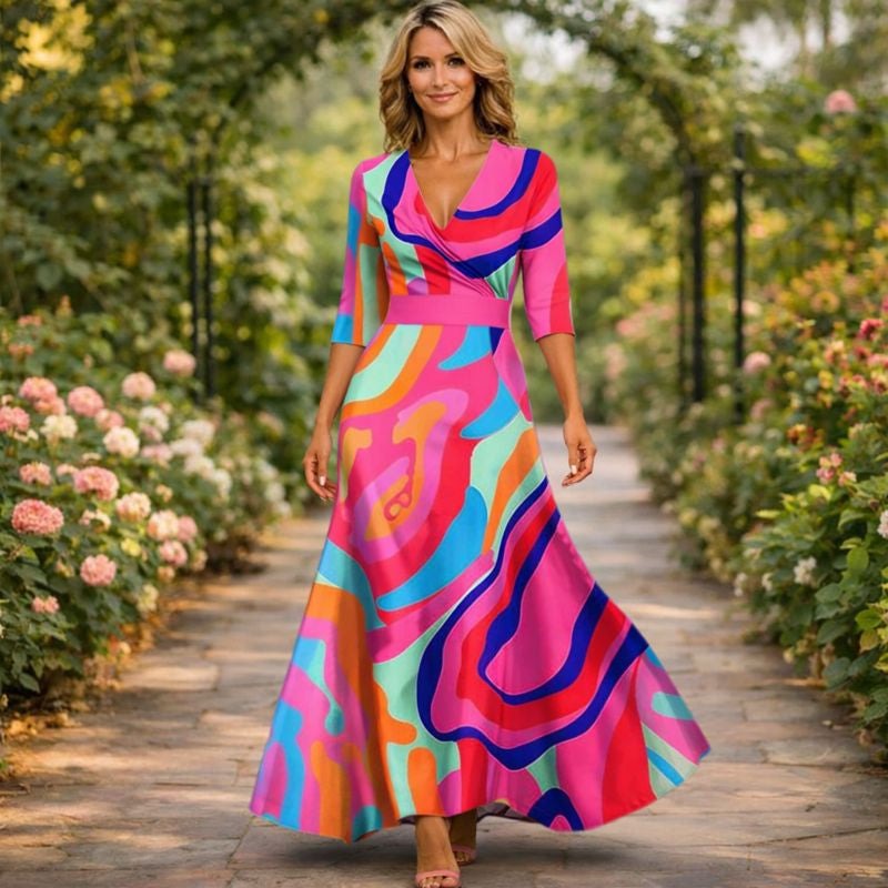Fleur™ | Elegante Bloemenjurk met V-hals