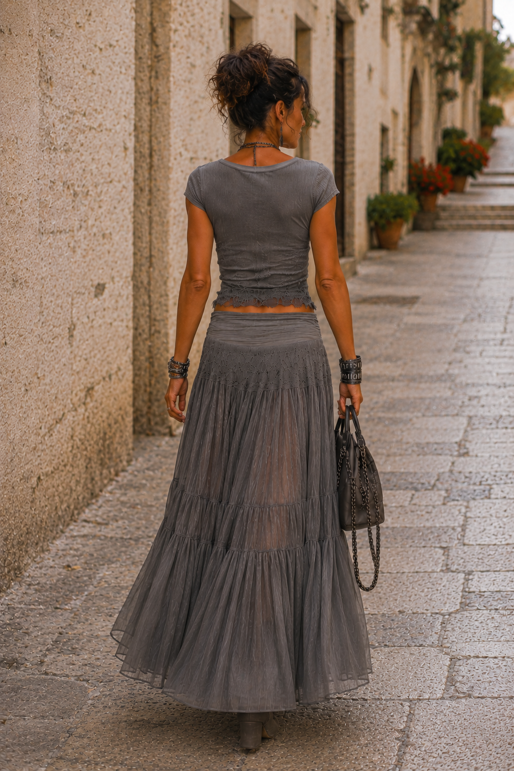 Boho 2-delige set met lange rok