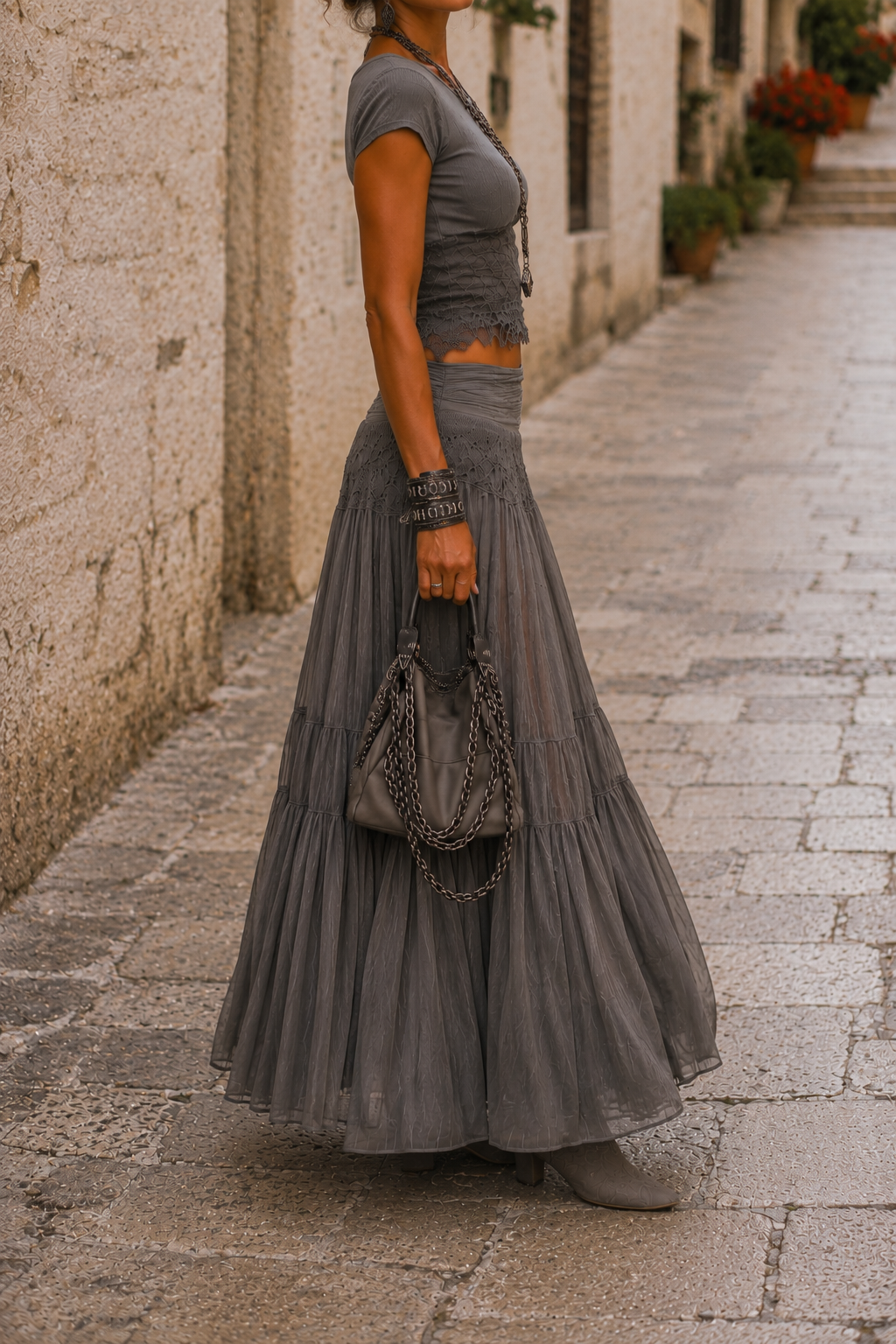 Boho 2-delige set met lange rok