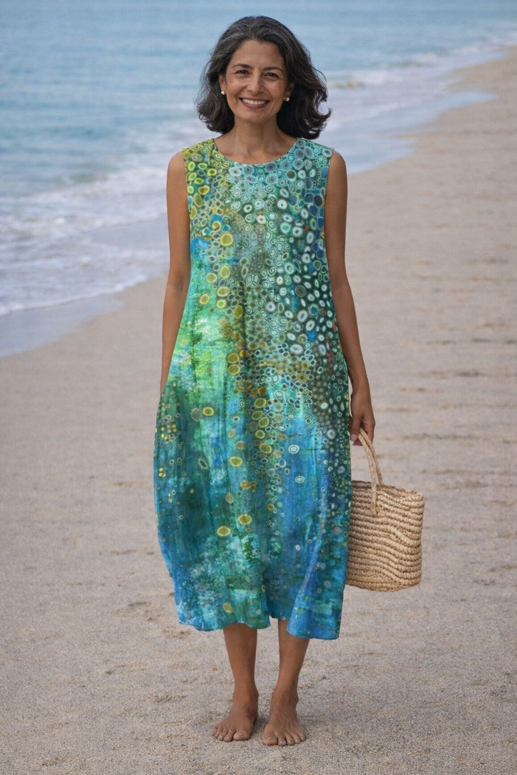 Zara | Midi-jurk met koraalprint