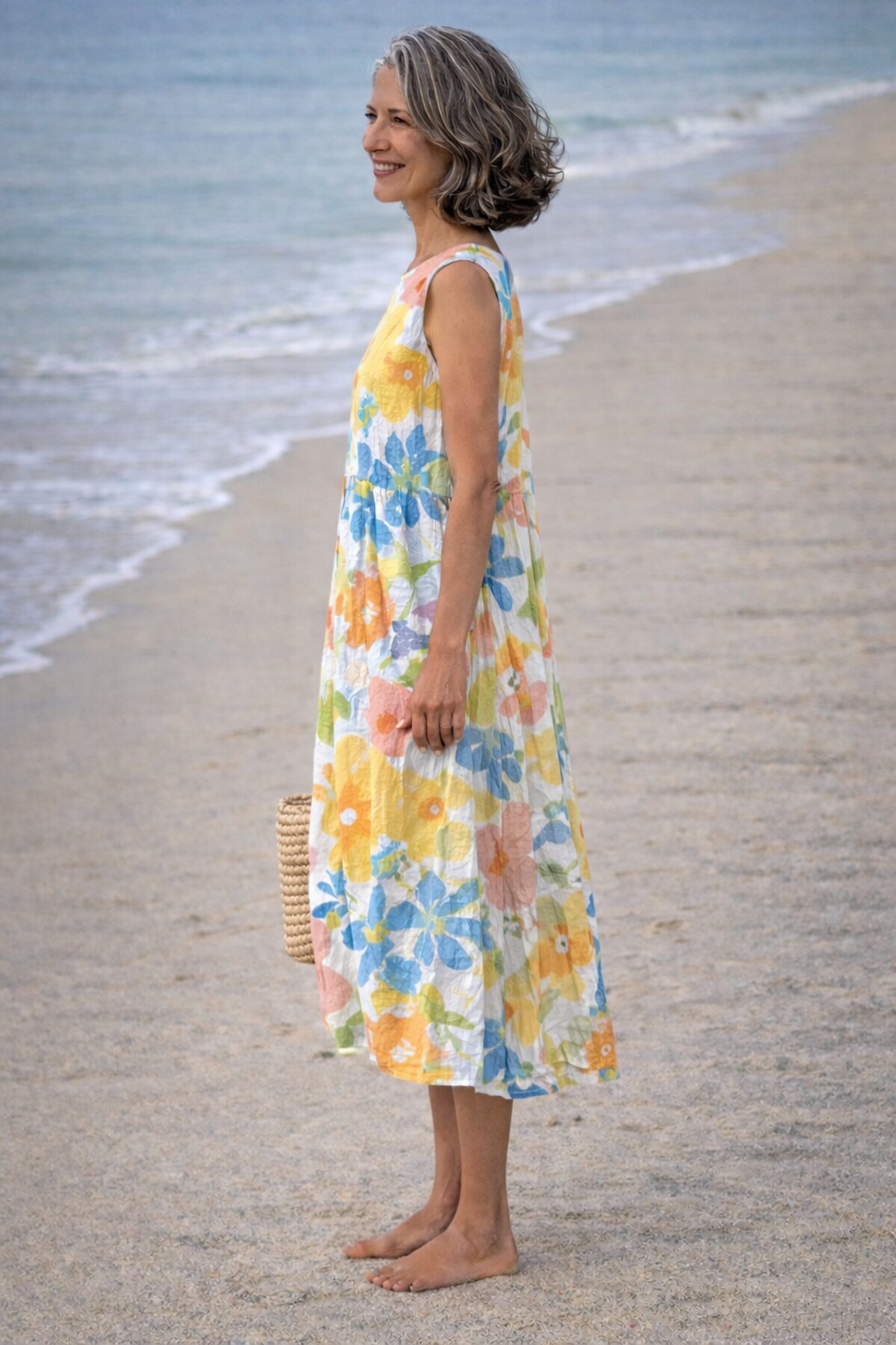Ella | Midi-jurk met pastel bloemen