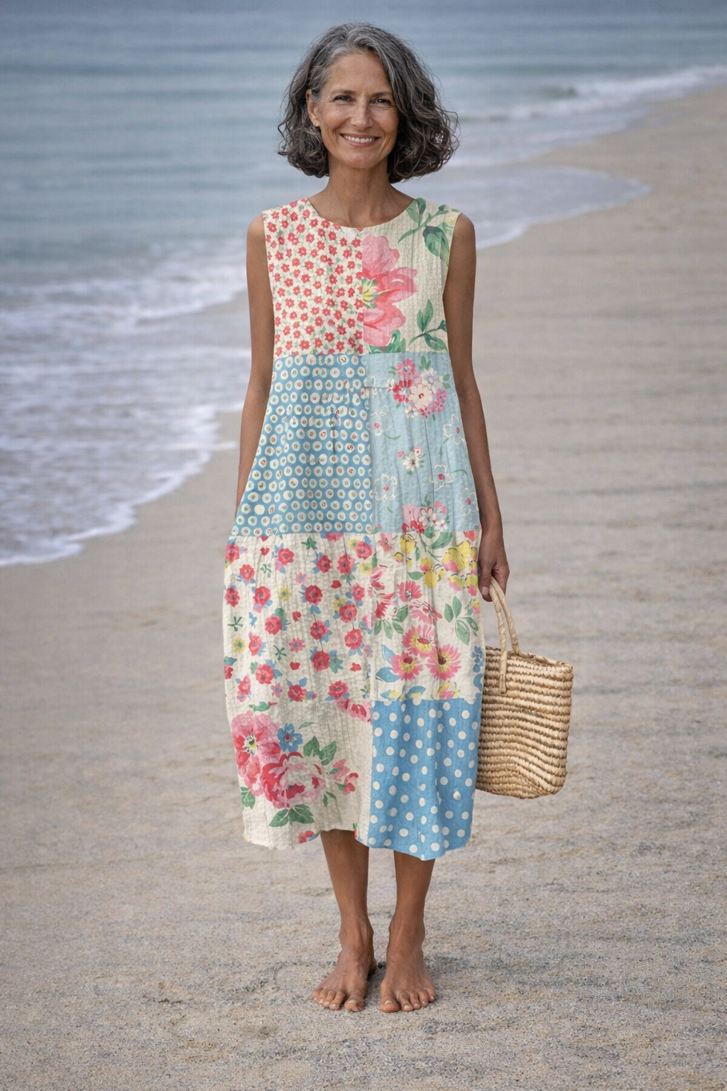 Valeria| Midi Jurk van Patchwork