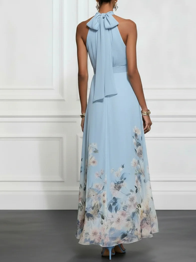 Juliette™ | Lichtblauwe Halter Maxi Jurk