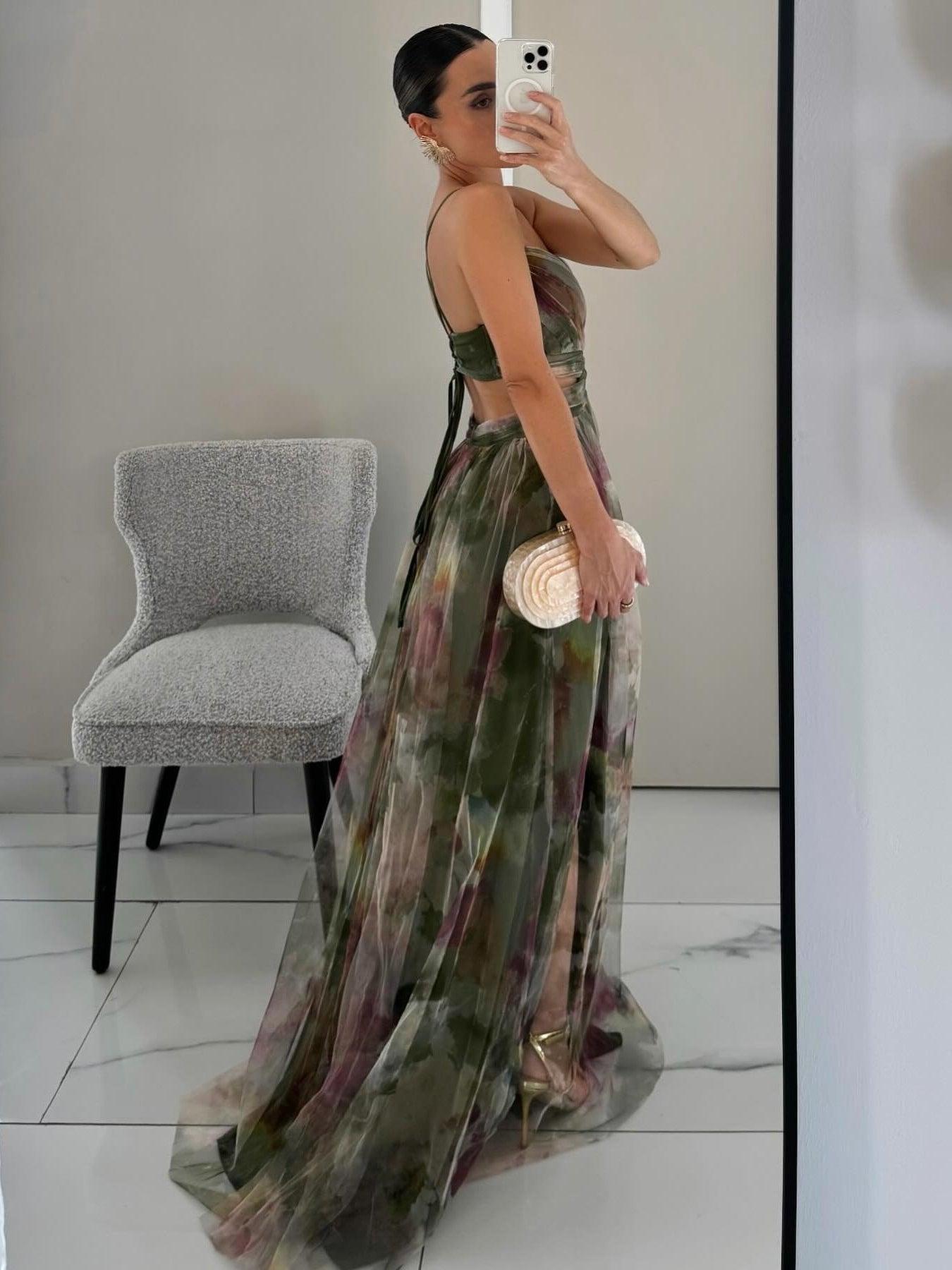 Rosalie™ | Maxi Jurk met Artistieke Bloemenprint