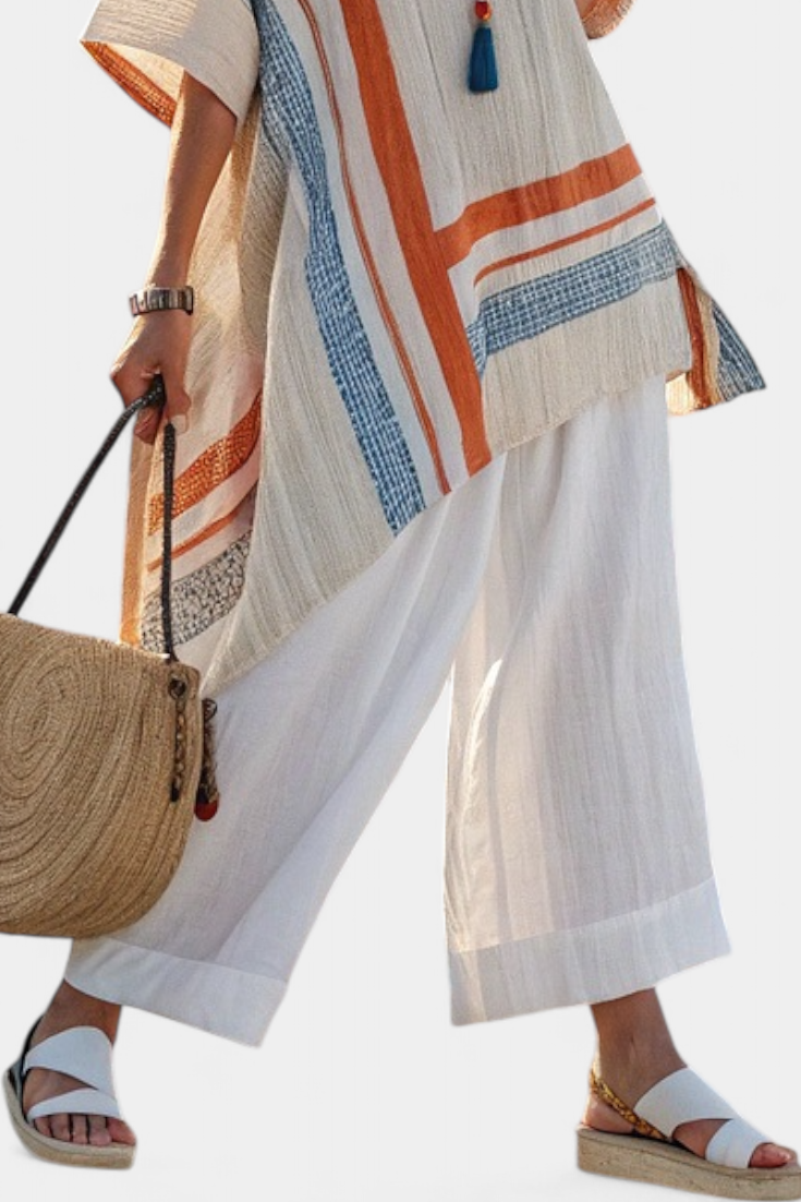 Caevan | Asymmetrische Blouse en Brede Pantalon