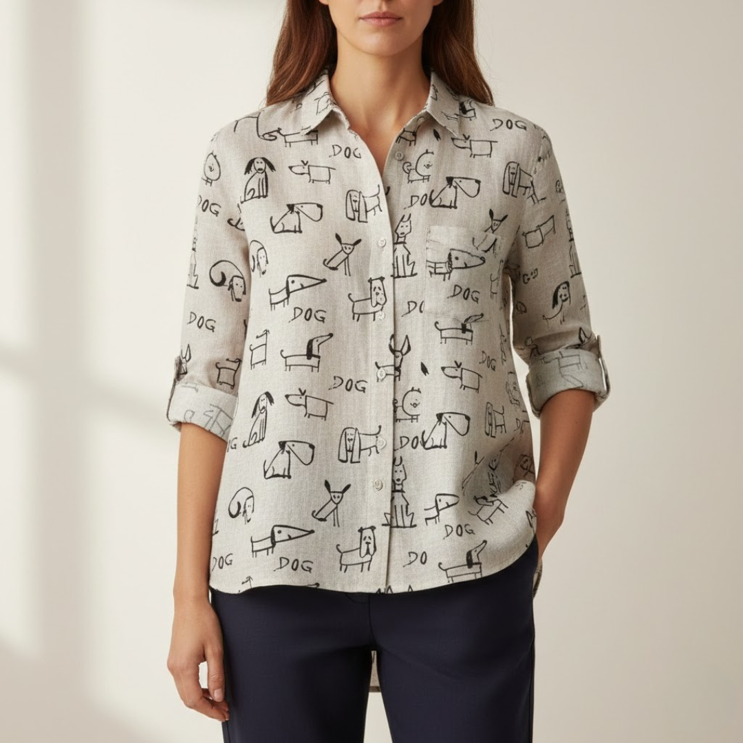 Patrizia – Linnen shirt met print