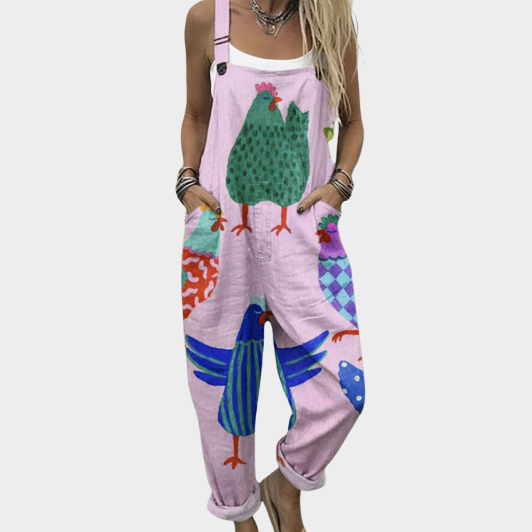 Comfortabele Bedrukte Dungaree