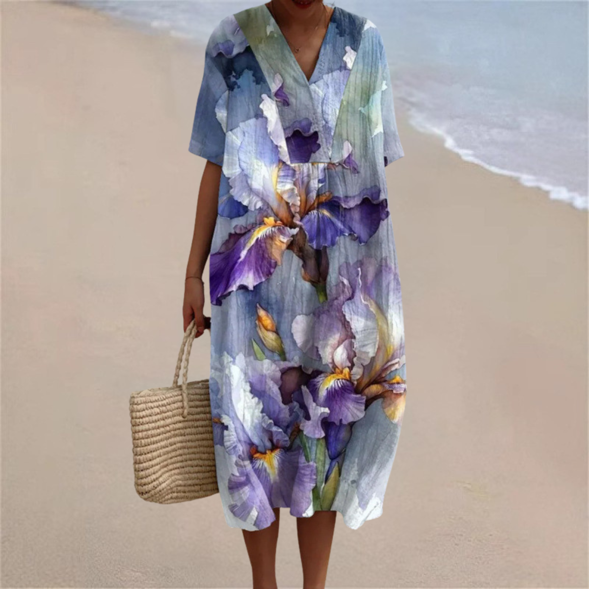 Hazel™ | Zachte Iris Bloem Zomerjurk